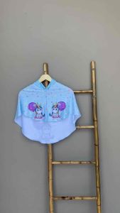 Hijab Instan Anak Motif Unicorn & Bubble