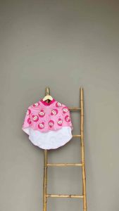 Hijab Instan Anak Motif Animasi Qaley Pink