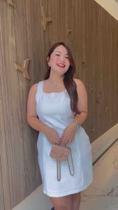 เดรสเอวคอด สาวอวบใส่แล้วเพรียว 2 สี ไซซ์ M-10XL รุ่น Tara Slim