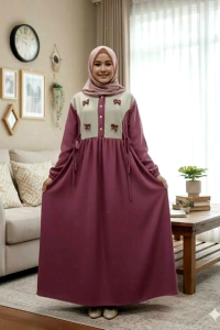 Sagita dress gamis dewasa jumbo busui model terbaru kekinian viral terlaris bahan Rib knit japan premium