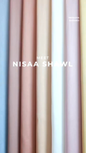 Nisaa Shawl - Long Shawl / Muslimah Shawl / Tudung Panjang / Muslimah Scarves / Satin Shawl / Long Hijab / Rectangle Shawl