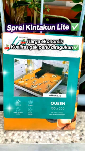 Kintakun Lite Sprei Queen Size Ukuran 160x200x20cm Motif Bunga Aesthetic Bahan Microtex Lembut Harga Ekonomis Kualitas Terbaik