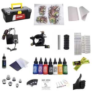 Bộ 1 máy xăm trung cấp D1kèm 7 mực xăm và hộp đựng máy