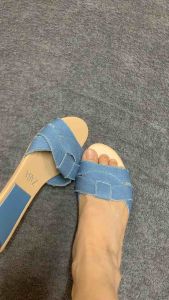 Dép jeans đế thấp zara