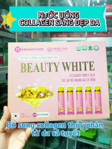 Nước uống sáng đẹp da Collagen Nano Beauty White giúp da sáng mịn màng hỗ trợ làm mờ nám tàn nhang hộp 15 gói
