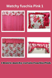 Matchy Curtain Desire: Fuschia Pink (Double Single Printed & Plain MSP 3IN1)