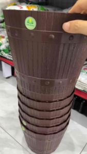 Chậu nhựa trồng cây KT 22x22x17cm màu nâu nhựa Duy Tân