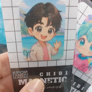 kpop demon hunters saja boys chibi inspired 1x1.5inches magnetic bookmarks