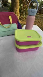 JIGLIE SHOP SILICONE LUNCH BOX 1300 ml 3 DIVISION FREEZER SAFEMICROWAVE SAFEAIR FRYER SAFEDISWASHER SAFE BPA FREE