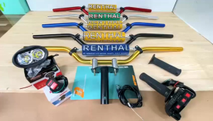 paket komplit stang Rhental cnc import+dudukan/adaftor stang+gas spontan daytona 3tombol+lampu tembak LED owel 2mata putih=✓Gratis saklar