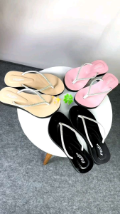 Sandal Jepit Wanita LOZTA 01 Karet Empuk Platform Tebal Diamond Putih