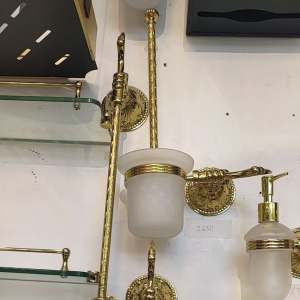 Antique Gold & Copper European Luxury Bathroom Accessories: Cleaning Brush & Hanger