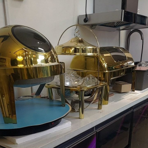 Food Warmer Gold Stainless steel 304 Heavier and Thicker - Non Faded Chafing Dish High End Hotel Quality Hotel Standard Size