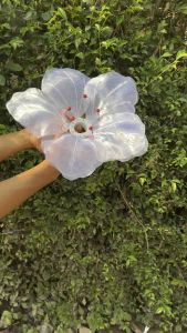 KELOPAK BUNGA / CUP BUNGA MODEL BUNGA SEPATU + FITINGAN TERMURAH TERLARIS BAHAN KAIN ORGANDI DIAMETER 30 CM