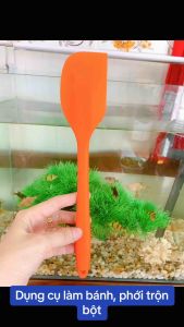Dụng cụ làm bánh: Spatula phới trộn bột phới dẹt silicon muôi lật thức ăn phớt vét bột silicol cao cấp 28 cm - NARI