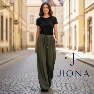 Womens Challis Highwaist Pants (22-40 inches) - Olive Mustard Blue - Casual Fit - Drawstring Waist - Wide Leg - Soft Fabric - Suitable for Daily Wear