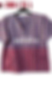 เสื้อผ้าขาวม้า คอวี อก 38 (S) ความยาว 25 ผ้าสีไม่ตกผ้าไม่หด