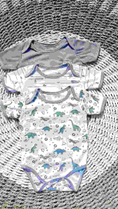 Promo 3 Jumper Bayi Baru Lahir Murah Seri Abu-Abu Motif TerBaru 2025 Halus Lembut Jumpsuit Bayi Newborn