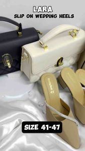 Prettyfeet LARA Kasut Tumit Tinggi Wanita - Plus Size Slip On Heels Women - Size 41 to 47 (Ready Stock)