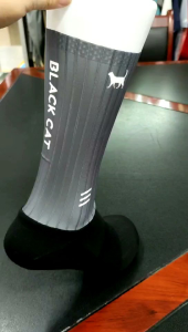 Black Cat Aero cycling Sock Socks for Bike Racing Advanced Aero Fabric for Aerodynamic Advantage in Bike Races Anti-Slip Anti Blister Silicone