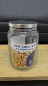 Multipurpose Jar with air tight seal cover/ Jar kaca dgn tutup stainless kedap udara/Toples kue kering/Toples kaca kedap udara/Toples kaca kedap udara dgn tutup stainless