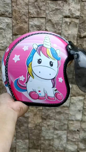 Helm Bogo Anak Junior Retro Kulit SNI Aneka Motif Lucu Usia 8-15Tahun