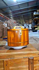 ออมสินไม้สักทอง ถังออมสิน ทรง วงรี ขนาดเล็ก