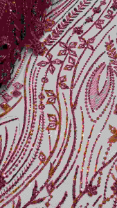 (HARGA PERSETENGAH METER) bahan kain tulle payett salur mewah/tille bordir full payet /bakal kebaya payet