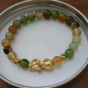 GELANG BATU ALAM PANCAWARNA PIXIU GELANG KEBERUNTUNGAN MAGNET REZEKI 8MM