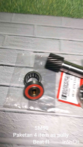 Paket As Pulley & Bering 6002 CVT Kuningan & Laher Bambu Set & Bearing Rasio 6204 As Pulley Honda Beat F1