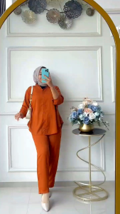 COD | ONESET RAYON TWILL WANITA | SETELAN POLOS VIRAL | PAKAIAN WANITA TERMURAH | SETELAN PANJANG KEKINIAN
