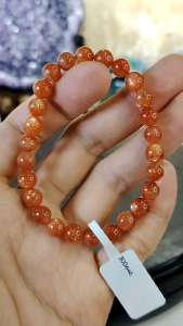 Natural High Gred Strawberry Sun Stone Crystal Beads Bracelet S07 #CrystalBracelet