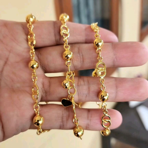 Gelang Bola Plat Mesin Bulat Lapis Emas