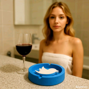 Asbak Aesthetic Asbak Unik Logo Twitter Hiasan Meja