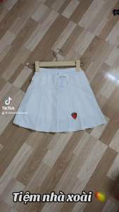 Chân váy dâu xếp ly cho bé chất Umi mềmco giãn có quần trong cho bé thoải mái vận động