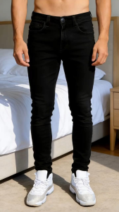 Black Skinny Fit Jeans For Men High Quality Fashionable Denim Super Stretchable