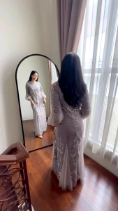 Dress Pesta - Dress Premium - Dress Grey - Dress Abu Abu - Gamis Pesta - Gamis Premium - Gamis Lebaran