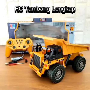 RC Dump Truck Remote Control Truk Tambang Ukuran Besar 2.4 GHz Baterai Cas - Mainan Mobil Remot Kontrol Mining Muatan Pasir Anak Laki Edukasi Kendaraan Trucks Konstruksi Miniatur Diecast Batre Charger Kado Hadiah Koleksi Kendaraan Anak Cowok Edukatif