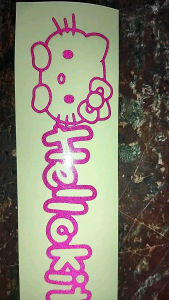 Cutting Sticker Oracal Reflective Teks Logo Hello Kitty