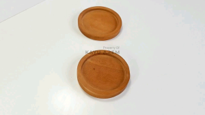 Tatakan Gelas KAYU / Wooden COASTER Cangkir - Custom Grafir Logo Tulisan Laser