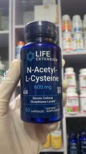 [MỸ] Viên N-acetyl-L-cysteine 600mg  60 viên Life Extension Tăng mức độ Glutathione trong tế bào. Hỗ trợ gan phế quản