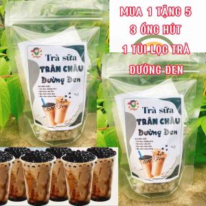 Sét trà sữa tự nấu thái xanh thái đỏ truyền thống đường đen nấu được 30 ly có tặng đường đen ống hút túi lọc trà