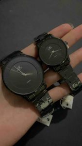 (FREE BATRAI) A64 Mirete Jam Tangan Rantai Couple Pria dan Wanita Bulat Analog Bahan Stainless Steel Tahan Air Multi Warna Berkualitas Waterproof Watches Fashion Terbaru dan Termurah Quartz JamtanganPKu Hitam Silver