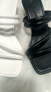 Guốc nữ cao gót quai dây phồng sườn bọc 2 lớp gót 5cm