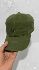 Topi pria baseball logo bordir timbul NY fited bahan soft jeans full tag lebel