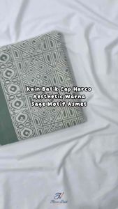 Kain Batik Cap Harco Motif Asmet Warna Sage. Untuk hajit