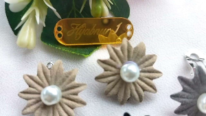 Hijabnur1 - Sepasang Anting Klip Hijab Bunga - Anting Jepit Handmade