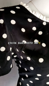 Midi Dress Black Polka
