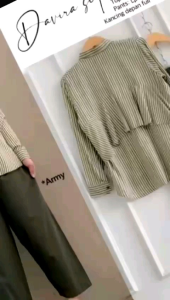 setelan celana wanita tetbaru viral/Davira set bahan katun salur mix moscrep