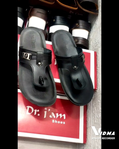 SANDAL KULIT PRIA DR. IAM 4039 HITAM ( PRODUKSI SENDIRI )